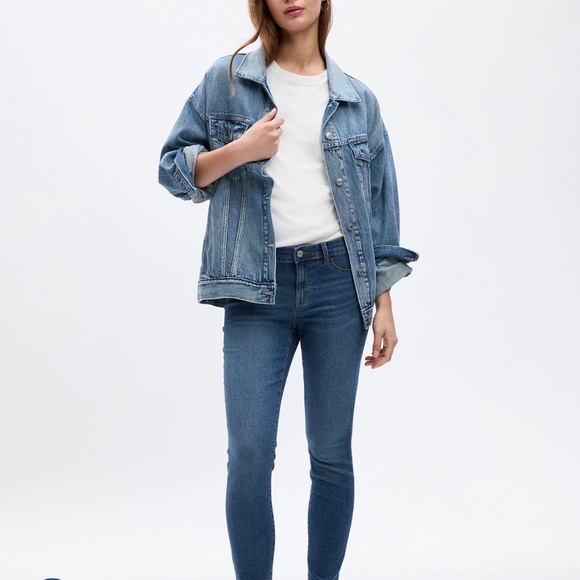 NWT GAP Mid Rise Favorite Ankle Jeggings with Washwell Color: Dark Indigo Blue - Picture 3 of 7